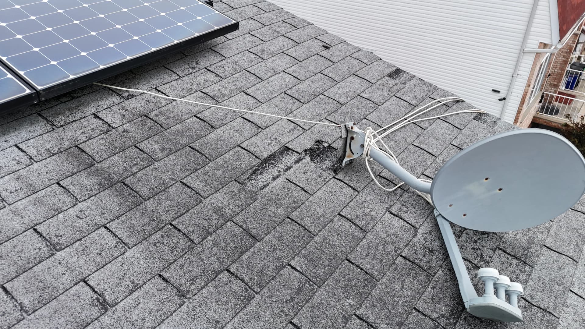 Gallery photos for Emergency Roof Repair After Storm Damage and Satellite Dish Removal: Image #1