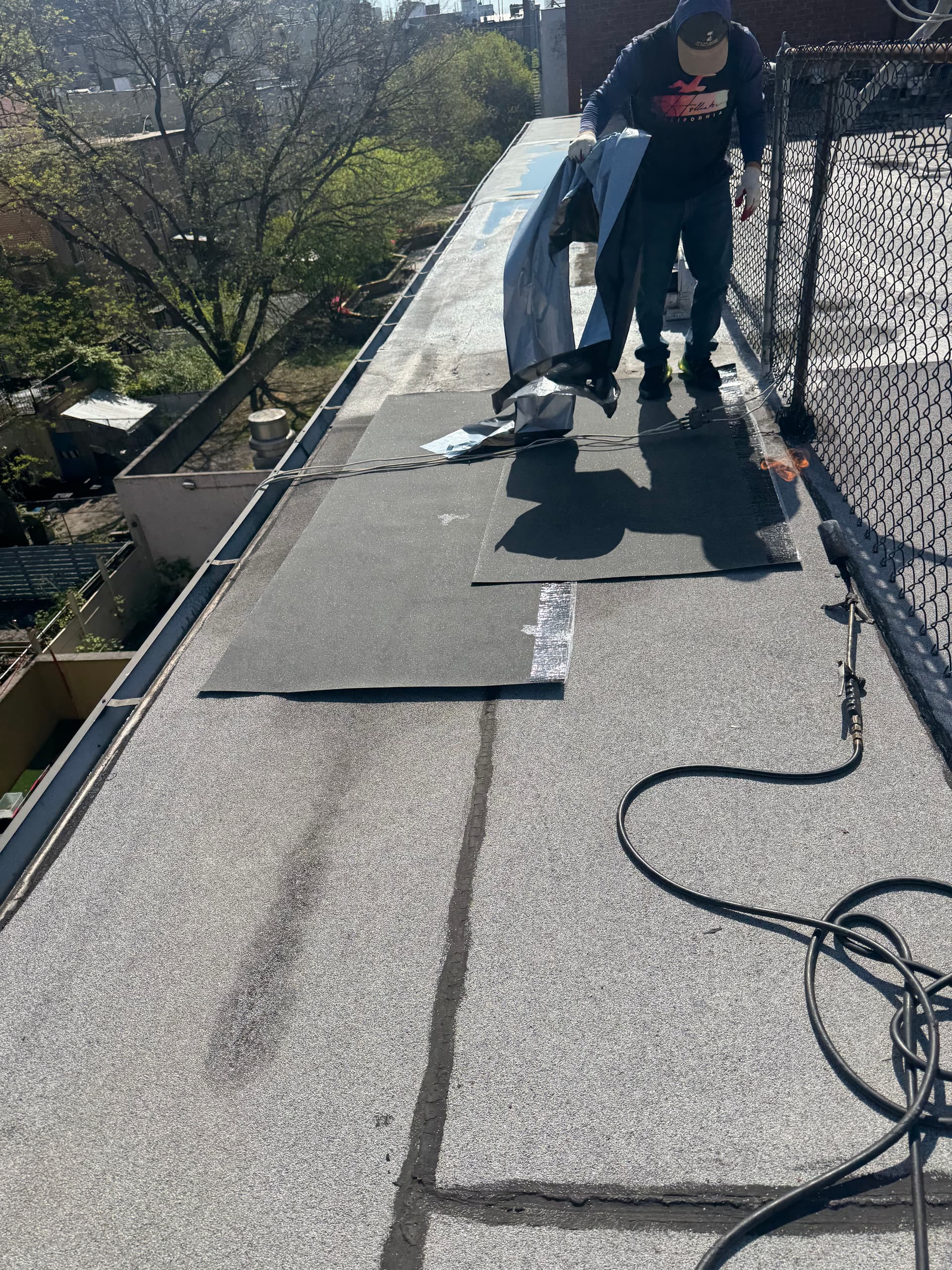 Flat Roof Pitch Repair and Aluminum Coating in NY image