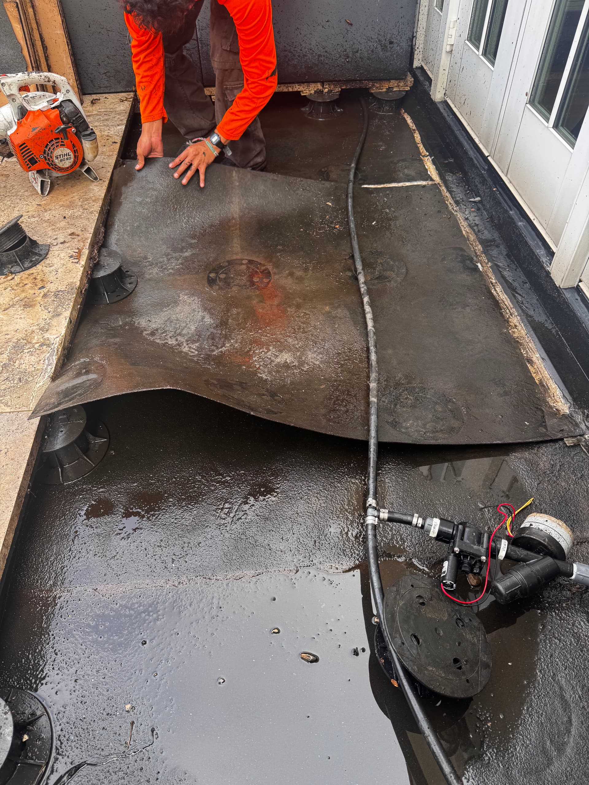 Emergency Flat Roof Repair Finished With Silicone Waterproofing image